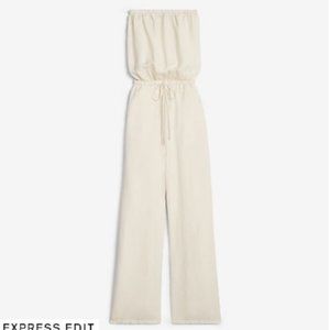 Express NEW STRAPLESS LINEN-BEND CULOTTE JUMPSUIT